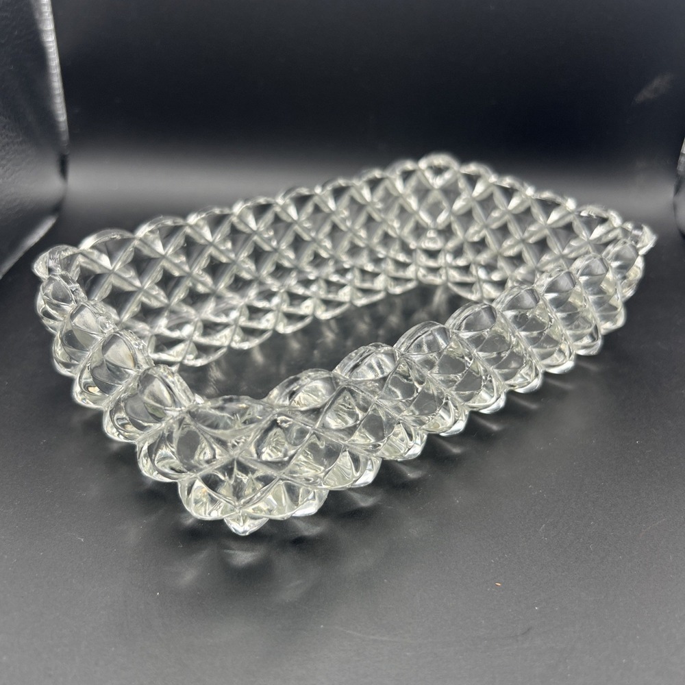 Vintage Fostoria American Clear Glass Rectangle Pickle Trinket Dish 6"